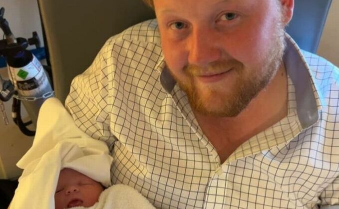 Kaleb Cooper with his newborn daughter Willa Grace Cooper Kaleb Cooper with his newborn daughter Willa Grace Cooper