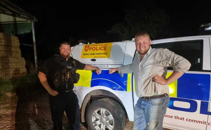 PC Alasdair Uren of Thames Valley Police met Kaleb Cooper during a night of investigations into sheep worrying and hare coursing in Oxfordshire (Thames Valley Police Rural Crime Taskforce) PC Alasdair Uren of Thames Valley Police met Kaleb Cooper during a night of investigations into sheep worrying and hare coursing in Oxfordshire (Thames Valley Police Rural Crime Taskforce)