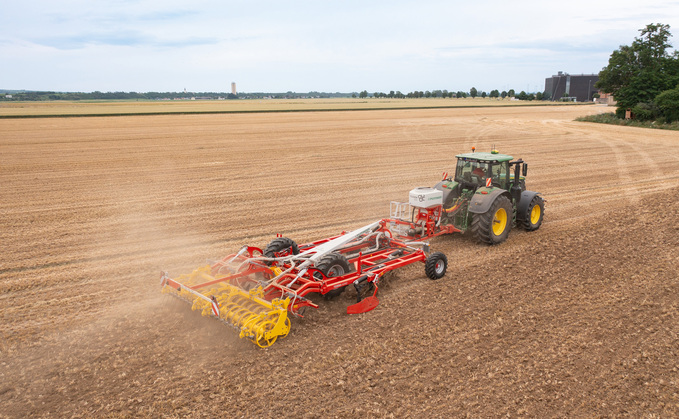 Pottinger trailed cultivators offered with application hopper and traction control